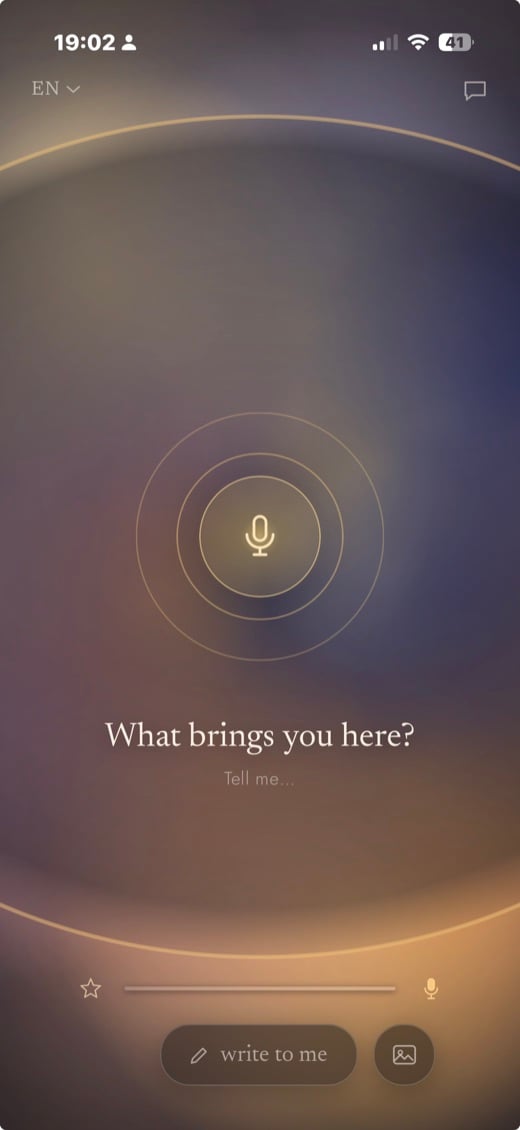 The HERE app on an iPhone, asking: What brings you here?
